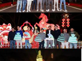 戴维斯杯开赛在即,葡萄牙队走进大湾区灯会