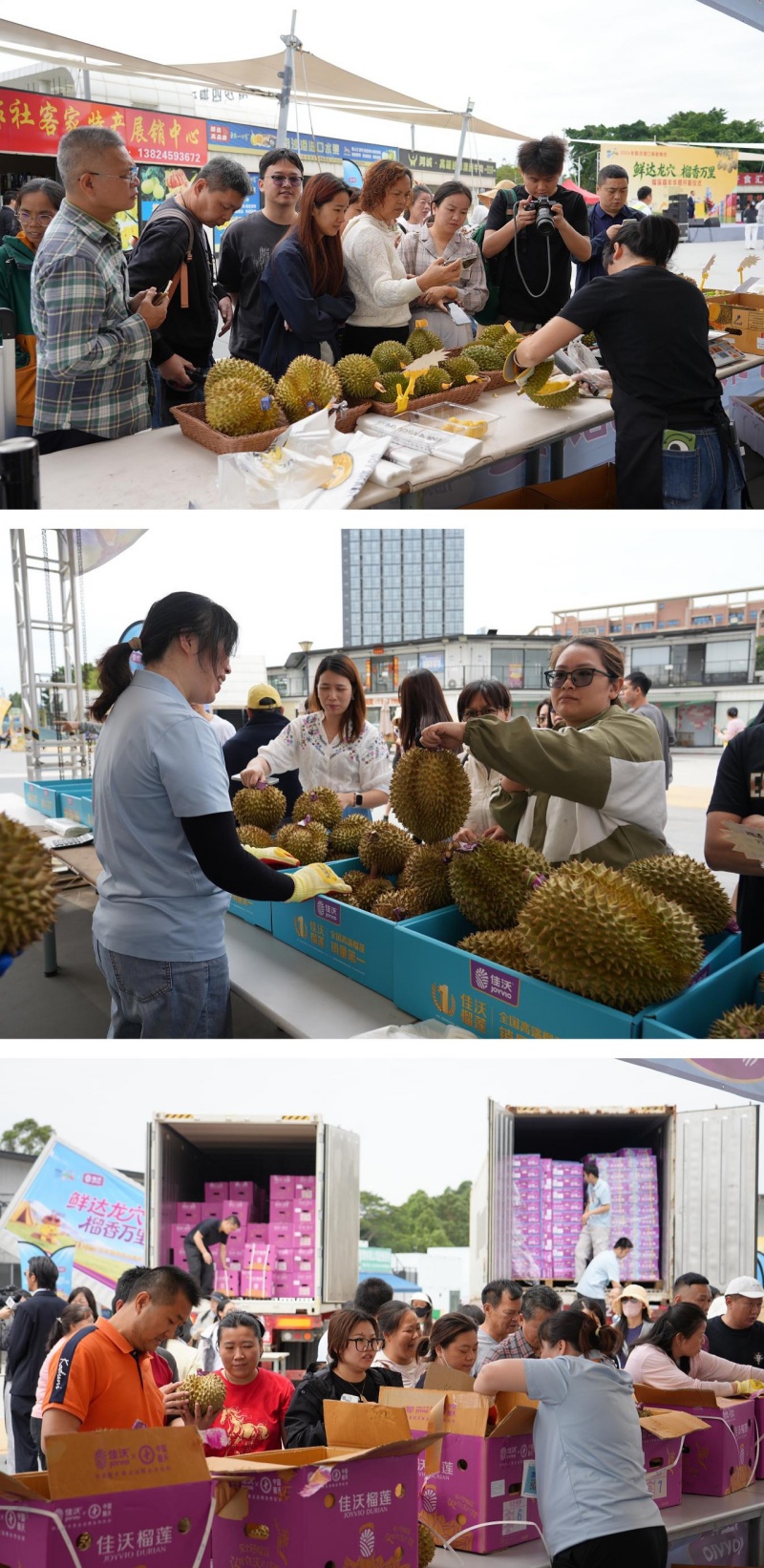 鲜达龙穴，开柜即售！南沙港口新鲜集市榴莲嘉年华燃爆龙穴