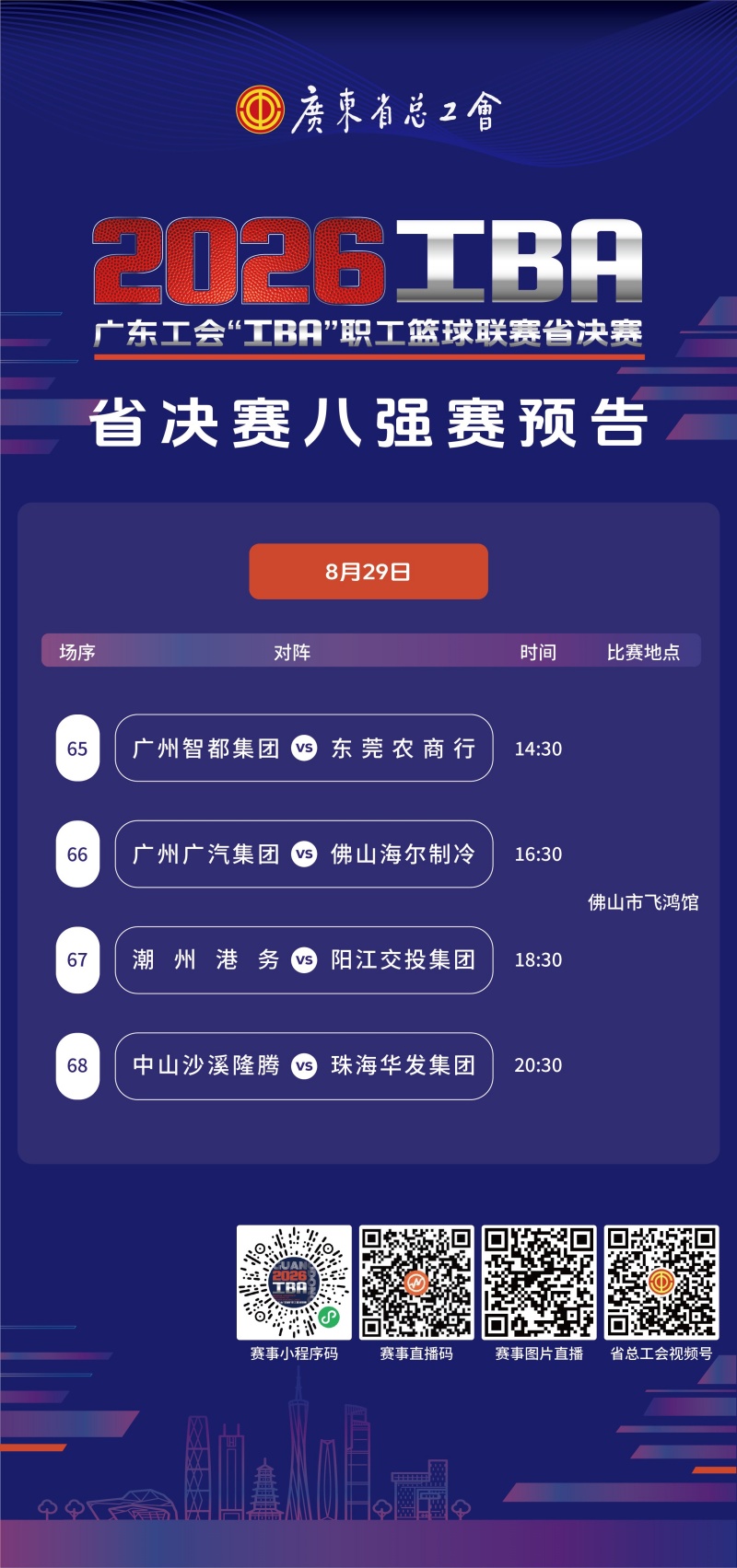 八强集结!2026广东工会“工BA”职工篮球联赛即将开启四强争夺战